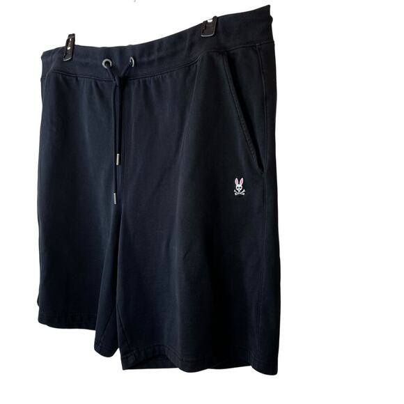 PSYCHO BUNNY French Terry Shorts Training Athletic Gym in Black Men's 2XLT - Picture 5 of 15